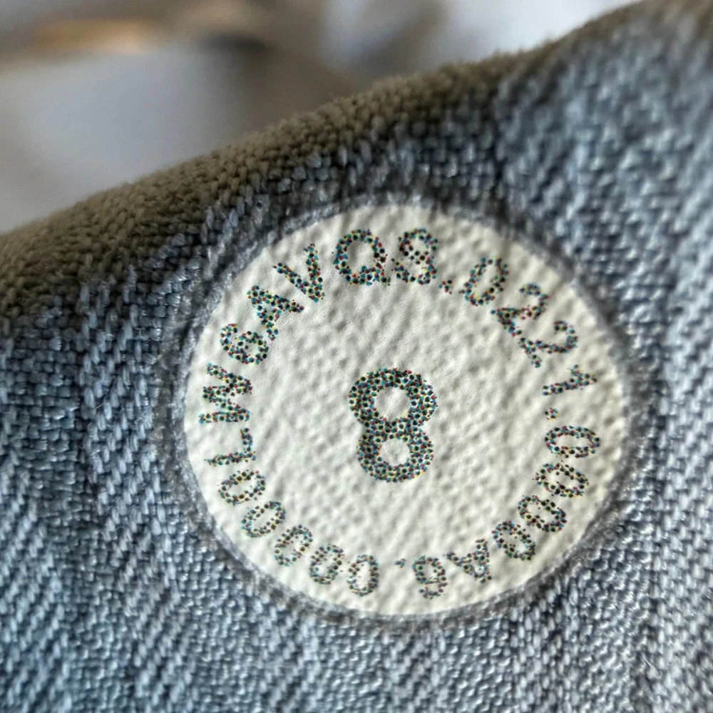 Lululemon Dance Studio Crop Pants 8 Blue Gray Ribbed Drawstring Joggers Active